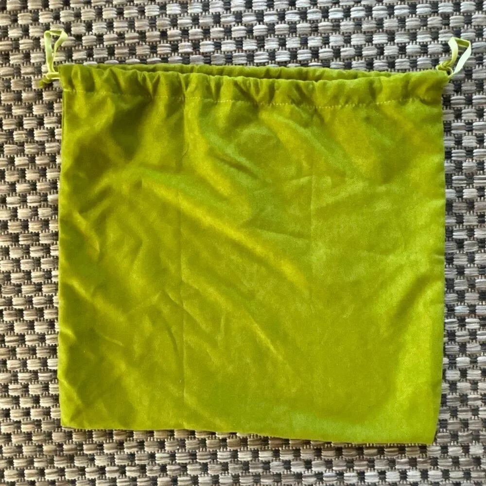 Tory Burch dust chartreuse green suede small medium bag shoe bag